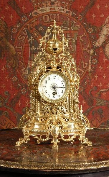 fig 1. ***** SOLD ***** Small Antique French Rococo Boudoir Clock - Japy Freres